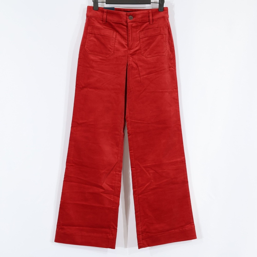 J. Crew Factory Red Wide-Leg Corduroy Trousers